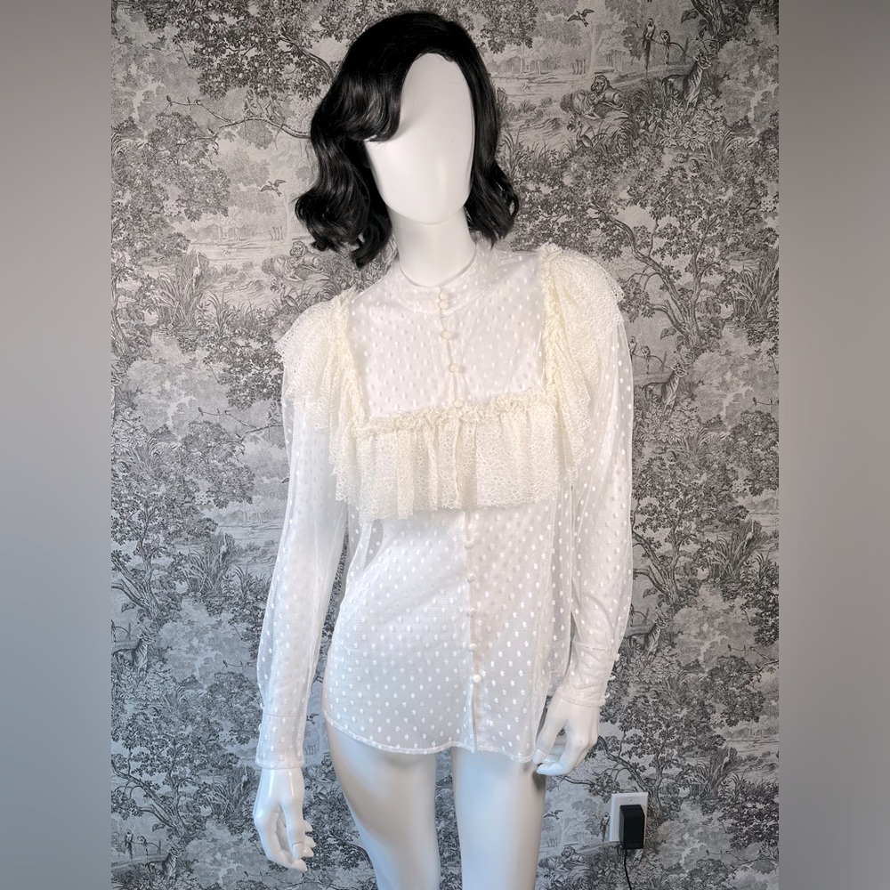 H&M x Sandra Mansour Swiss-Dot Blouse